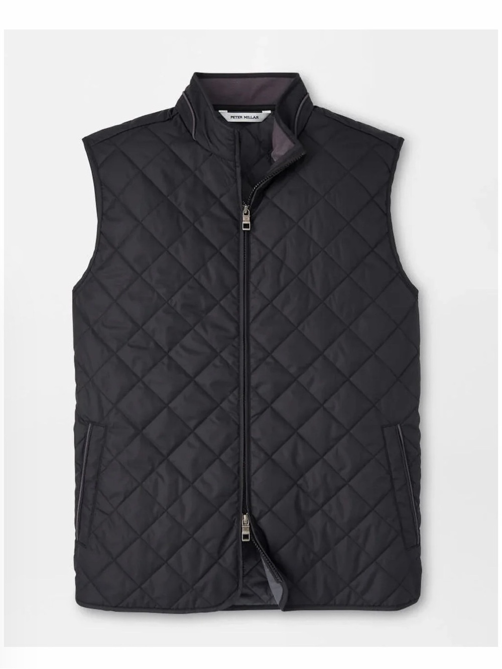 Peter Millar Essex Vest Black Quilted Black Vest Lightweight Layering Size XXL - Picture 2 of 13
